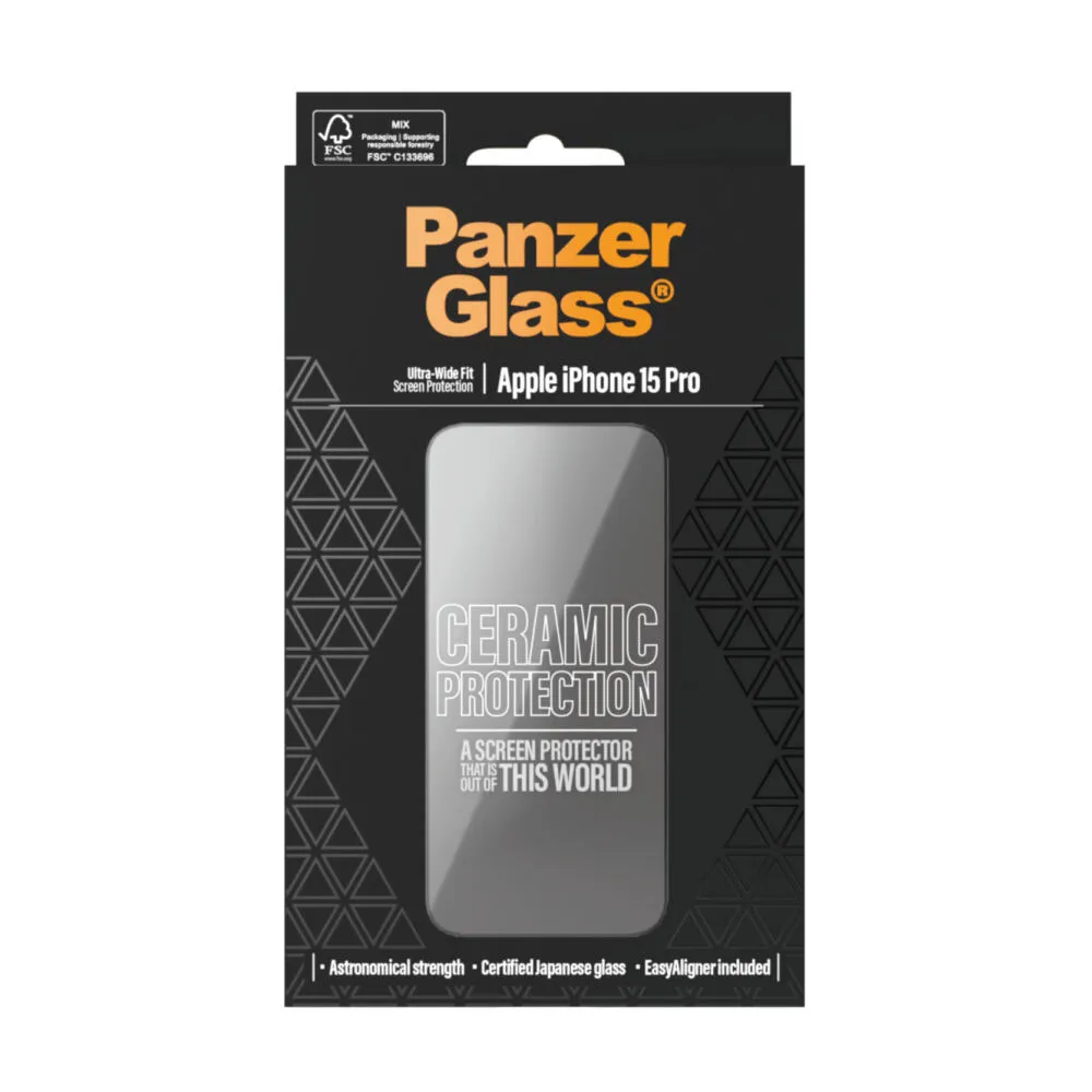 PanzerGlass® Ceramic Screen Protector iPhone 15 Pro | Ultra-Wide Fit w. EasyAligner 2838 Thumbnail 4