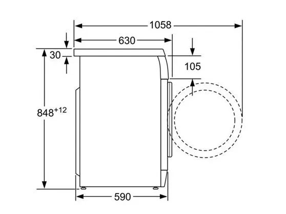 Bosch WAS28764TR çamaşır makinesi Önden yüklemeli 8 kg 1400 RPM Beyaz Çamaşır Makineleri Thumbnail 1