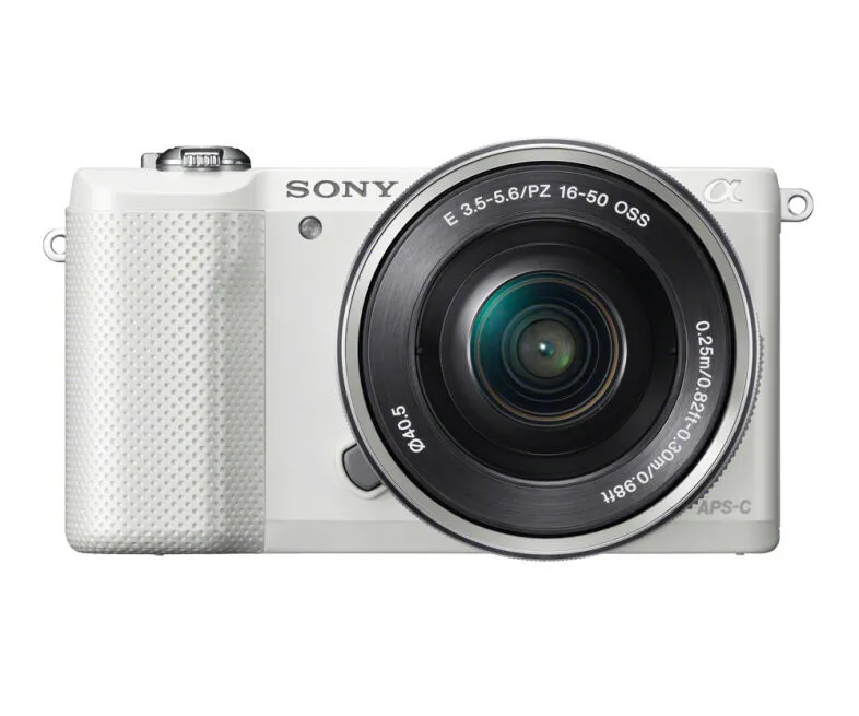 Sony α ILCE-5000 + 16-50mm + 55-210mm MILC 20,1 MP CMOS 5456 x 3632 Piksel Beyaz Digital Kame
