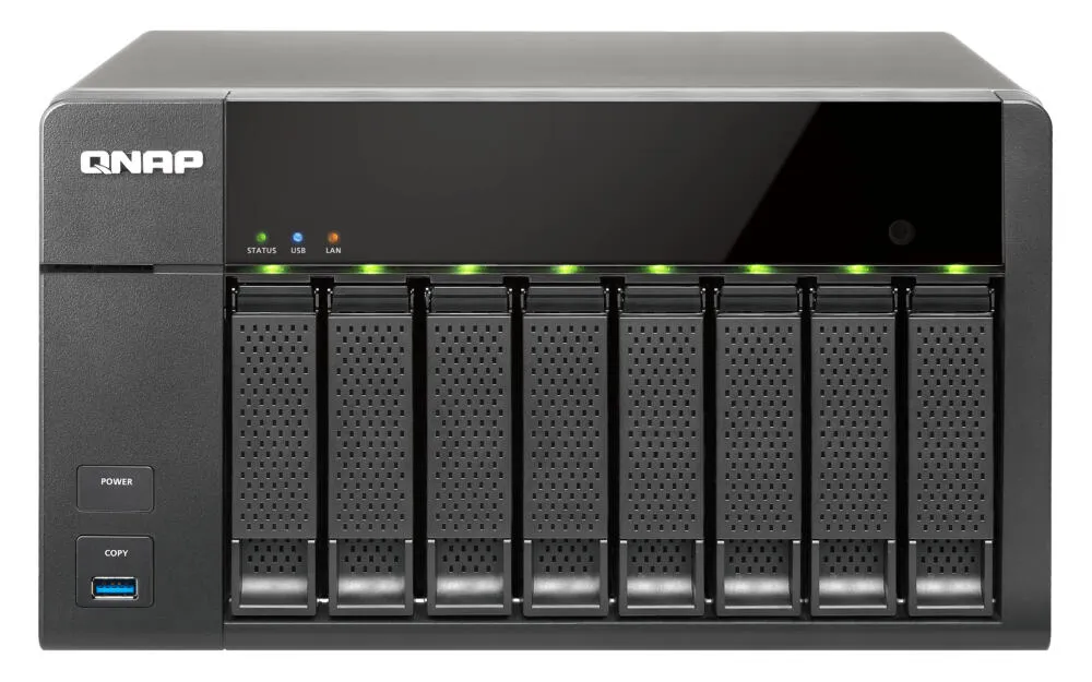 QNAP TS-851-4G NAS Dikey (Tower) Intel® Celeron® 4 GB DDR3L 8 TB HDD QNAP Turbo System Siyah