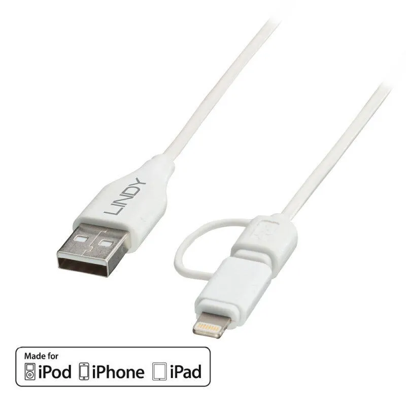 Lindy 31345 USB A to Micro-USB B (1 m) USB Kablosu Thumbnail 0