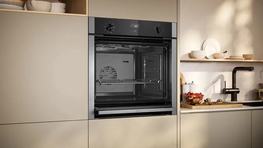 Neff N 50 B4ACF1AN3B fırın 71 l 2990 W Siyah, Paslanmaz çelik Thumbnail 3