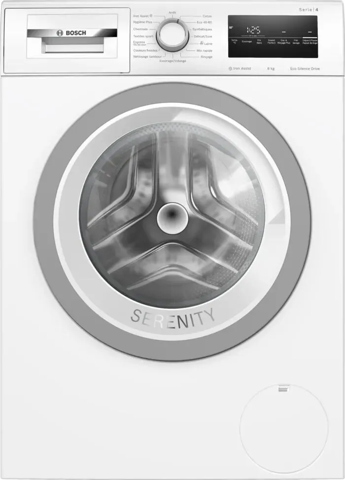 Bosch Serie 4 WAN2825SFR çamaşır makinesi Önden yüklemeli 8 kg 1400 RPM Gümüş, Beyaz Çamaşır Makineleri