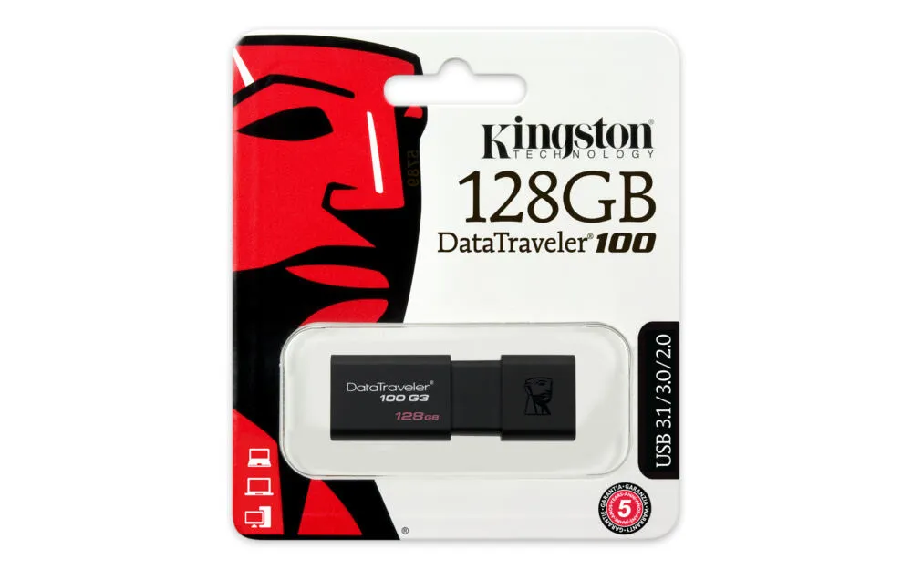 Kingston Technology 100 G3 128 GB DT100G3/128GB USB 3.2 Flash Bellek Thumbnail 3