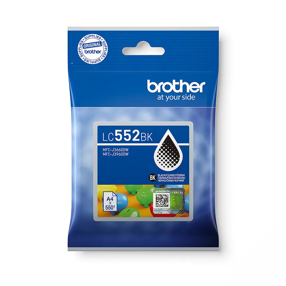 Brother LC552BK mürekkep kartuşu 1 adet Orijinal High (L) Yield Siyah