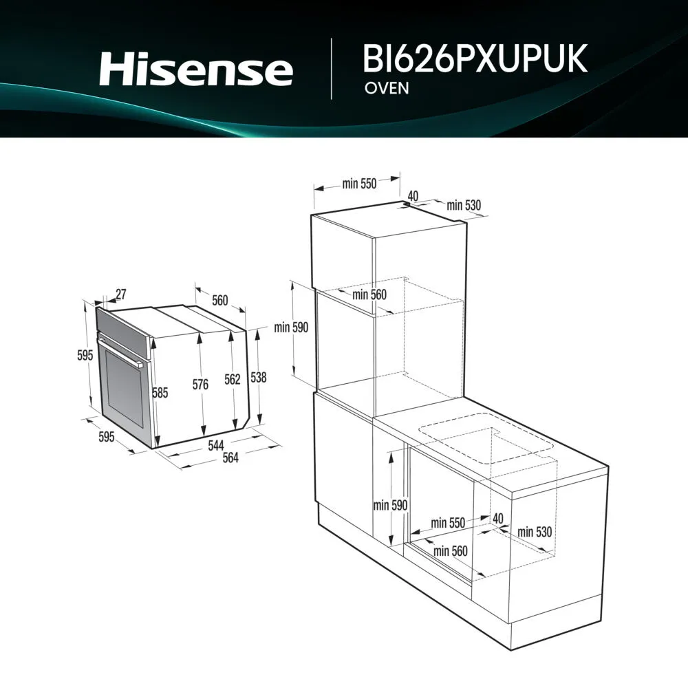 Hisense BI626PXUPUK 77 Litre Ankastre Fırın Thumbnail 5