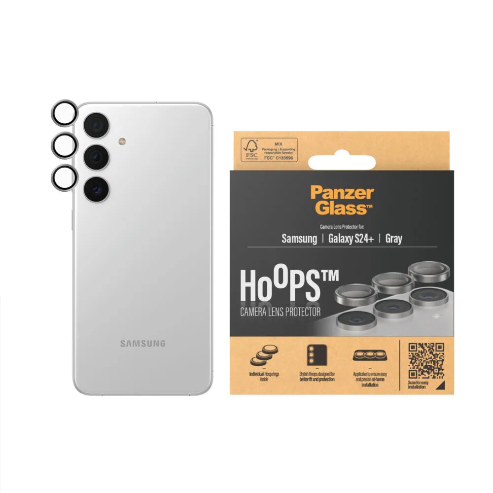 PanzerGlass® Hoops® Camera Lens Protector Gray Samsung Galaxy S24+ 1239 Thumbnail 1