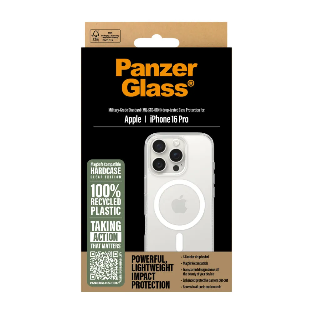 PanzerGlass® HardCase Transparent w. White MagSafe iPhone 16 Pro 1292 Thumbnail 4