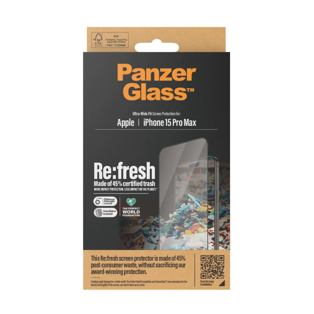 PanzerGlass® Re:fresh Screen Protector iPhone 15 Pro Max | Ultra-Wide Fit w. EasyAligner 2824 Thumbnail 4
