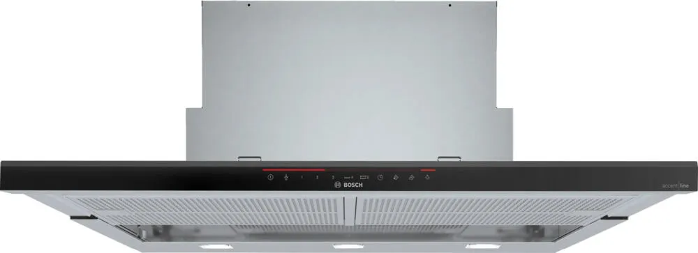 Bosch Serie 8 DFS098K54 ocak bacası Yarı yerleşik (dışa çekmeli) Paslanmaz çelik 412 m³/Saat Davlumbaz ve Aspiratö