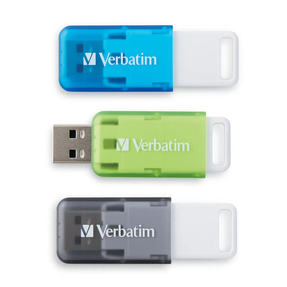 Verbatim 71266 USB flash sürücü 32 GB A tipi USB 2.0 Mavi, Yeşil, Gri USB Bellek