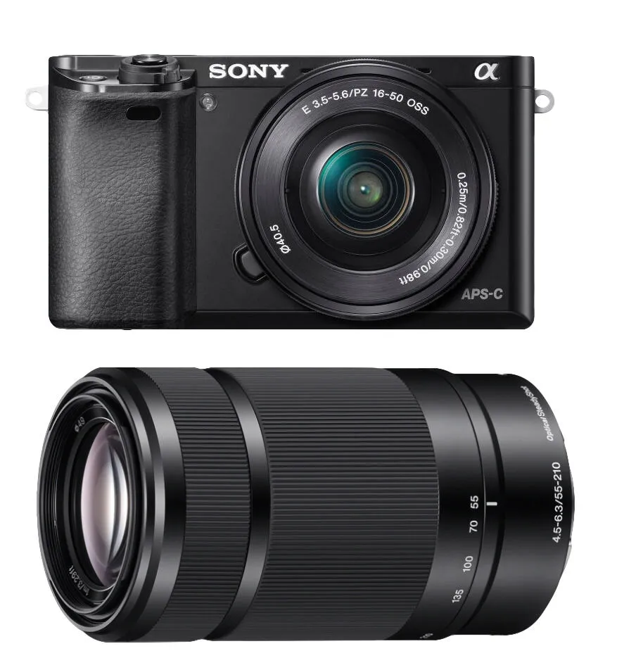 Sony 6000 + 16 - 50mm, 55 - 210mm MILC 24,3 MP CMOS 6000 x 4000 Piksel Digital Kamera