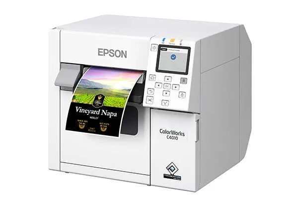 Epson ColorWorks C4010A etiket yazıcı Mürekkep püskürtmeli Renk 1200 x 1200 DPI 100 mm/saniye Kablolu Ethernet LAN bağlantısı Barkod Yazıcı