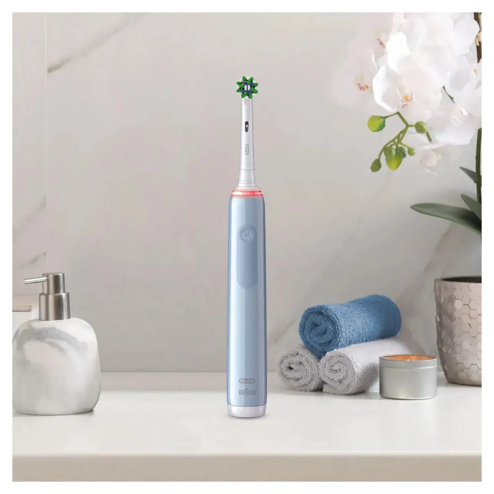 Oral-B Pro 3 3000 Cross Yetişkin Döner-titreşimli diş fırçası Mavi Thumbnail 2