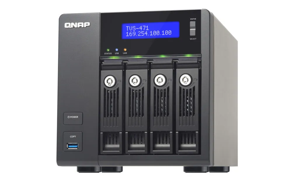 QNAP TVS-471 NAS Dikey (Tower) Intel® Core™ i3 i3-4150 4 GB DDR3 24 TB HDD QNAP Turbo System Siyah Thumbnail 5