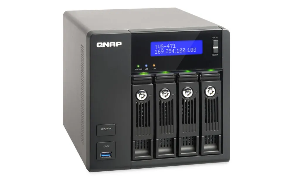 QNAP TVS-471 NAS Dikey (Tower) Intel® Core™ i3 i3-4150 4 GB DDR3 24 TB HDD QNAP Turbo System Siyah Thumbnail 7