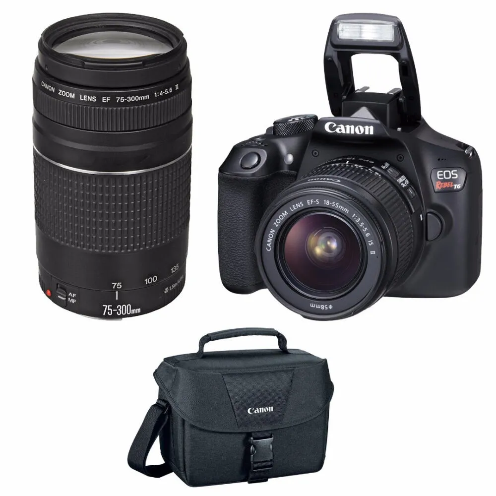 Canon EOS Rebel T6 EF-S 18-55mm + EF 75-300mm 1159C008 Thumbnail 4