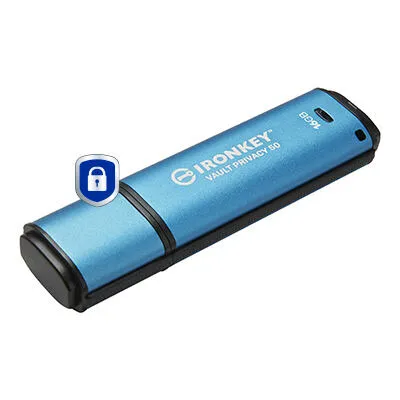 Kingston Technology IronKey Vault Privacy 50 IKVP50/16GB 16 GB USB 3.2 250 MB/s Flash Bellek Thumbnail 2