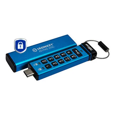 Kingston Technology IronKey Keypad 200 IKKP200C/16GB 16 GB Type-C USB 3.2 Flash Bellek Thumbnail 2
