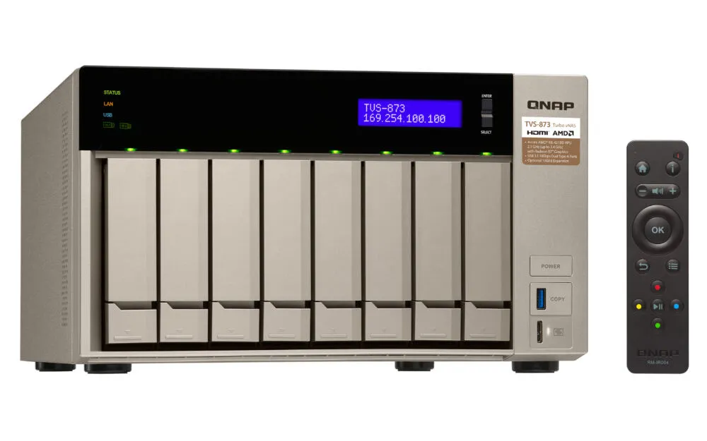 QNAP TVS-673 NAS Dikey (Tower) AMD Embedded R-Series SoC RX-421BD 8 GB DDR4 6 TB HDD QNAP Turbo System Altın