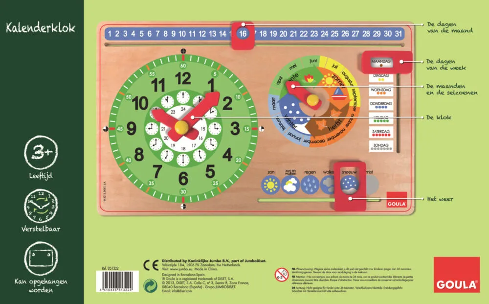 Jumbo Calendar Clock (Nl) 51322 Thumbnail 7