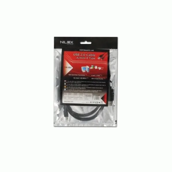 Nilox 07NXU205MB201 USB A to Mini-USB B USB Kablosu Thumbnail 1