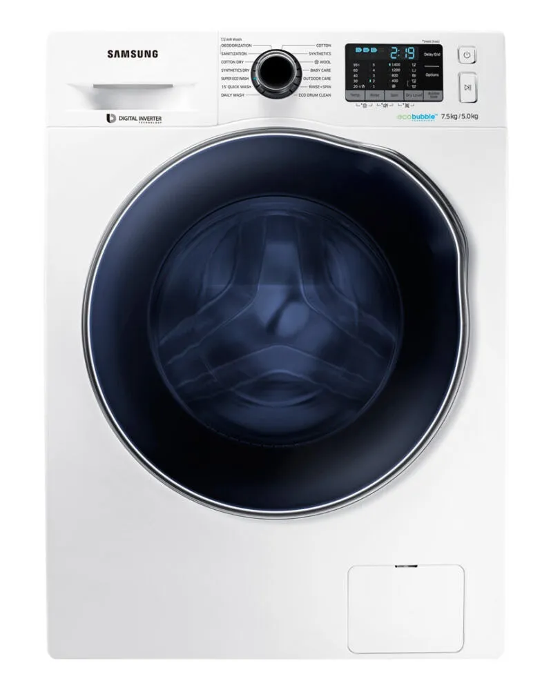 Samsung WD75J5410AW çamaşır kurutma makinesi Solo Önden yüklemeli Beyaz Kurutmalı Çamaşır Makinesi