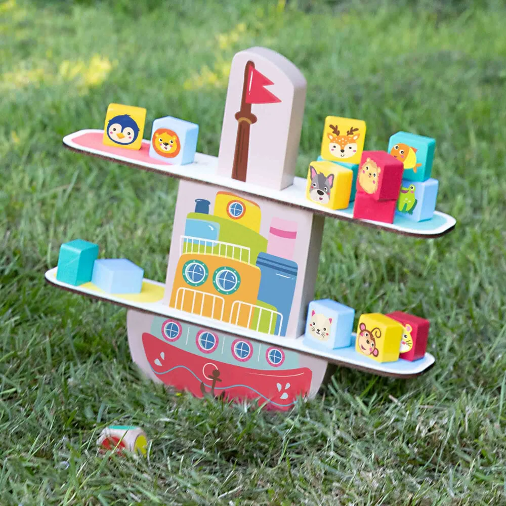 SES Creative Wooden balance boat Denge oyunu Thumbnail 2