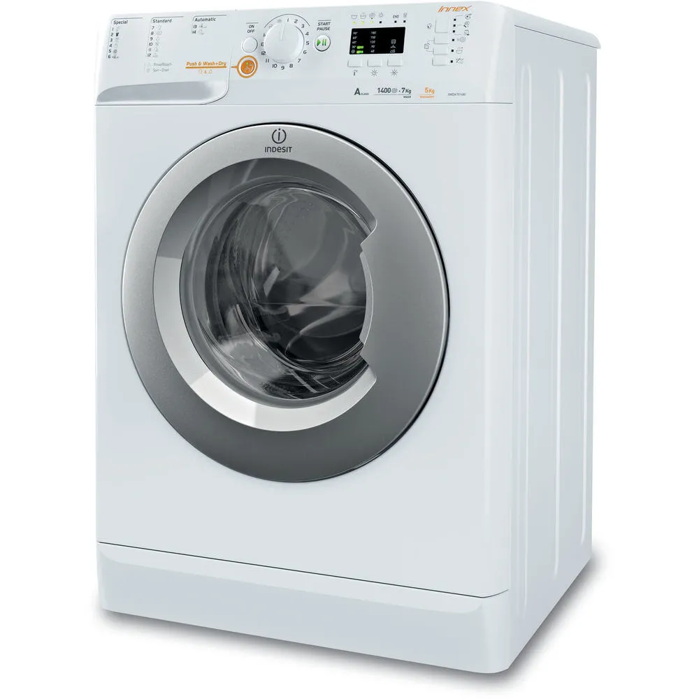 Indesit XWDA 751480X WSSS EU çamaşır kurutma makinesi Solo Önden yüklemeli Beyaz Kurutmalı Çamaşır Makinesi