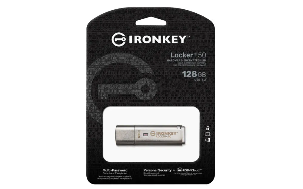 Kingston Technology IronKey Locker+ 50 IKLP50/128GB 128 GB USB 3.2 Flash Bellek Thumbnail 3