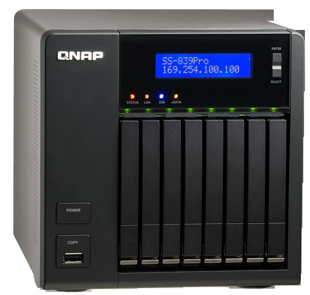 QNAP SS-839 Pro Turbo NAS Intel Atom® 2 GB 0 TB