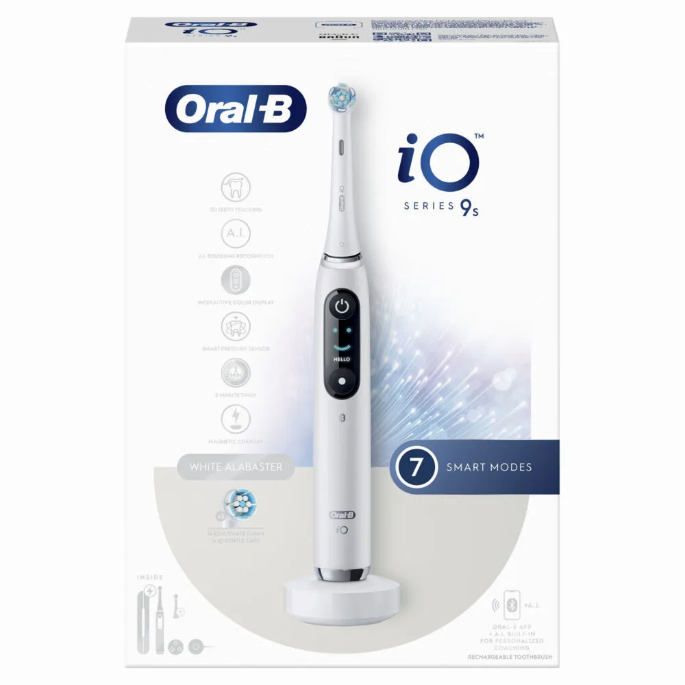 Oral-B iO 9S Yetişkin Döner-titreşimli diş fırçası Beyaz Thumbnail 5