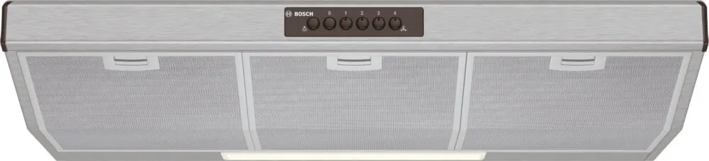 Bosch DHU965U ocak bacası Yarı yerleşik (dışa çekmeli) Gümüş 600 m³/Saat Davlumbaz ve Aspiratö