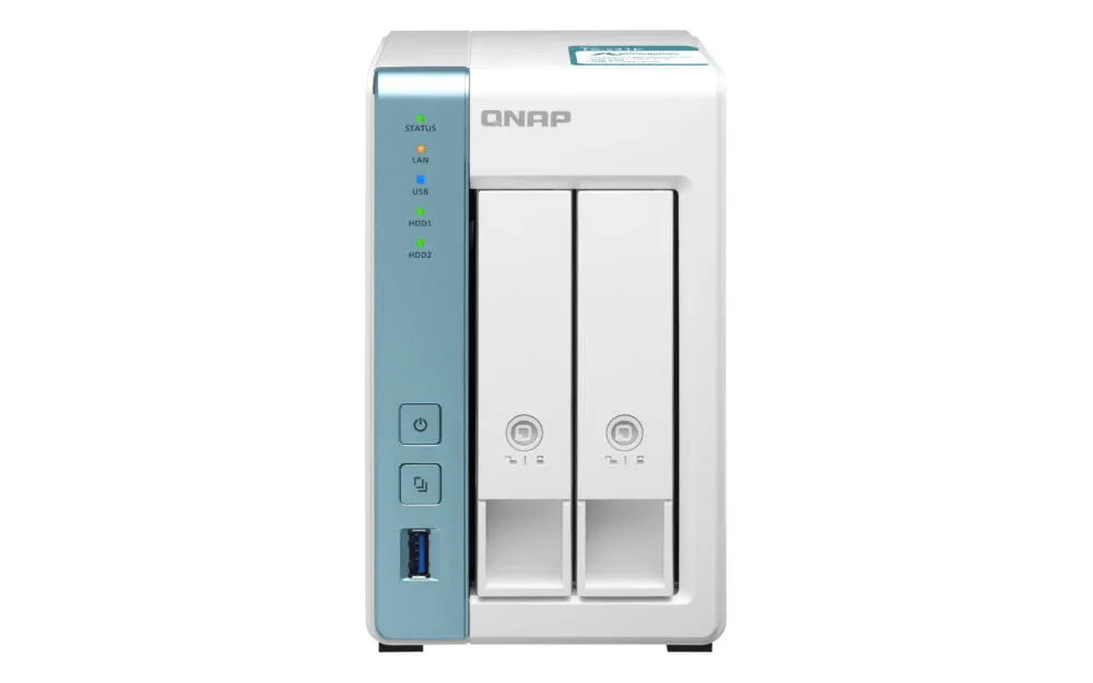 QNAP TS-231K NAS Dikey (Tower) Annapurna Labs AL214 1 GB DDR3 16 TB HDD QNAP Turbo System Turkuaz, Beyaz