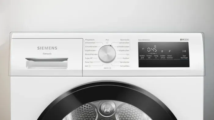 Siemens iQ300 WT45HVU7AT kurutucu Solo Önden yüklemeli 8 kg Beyaz Thumbnail 1