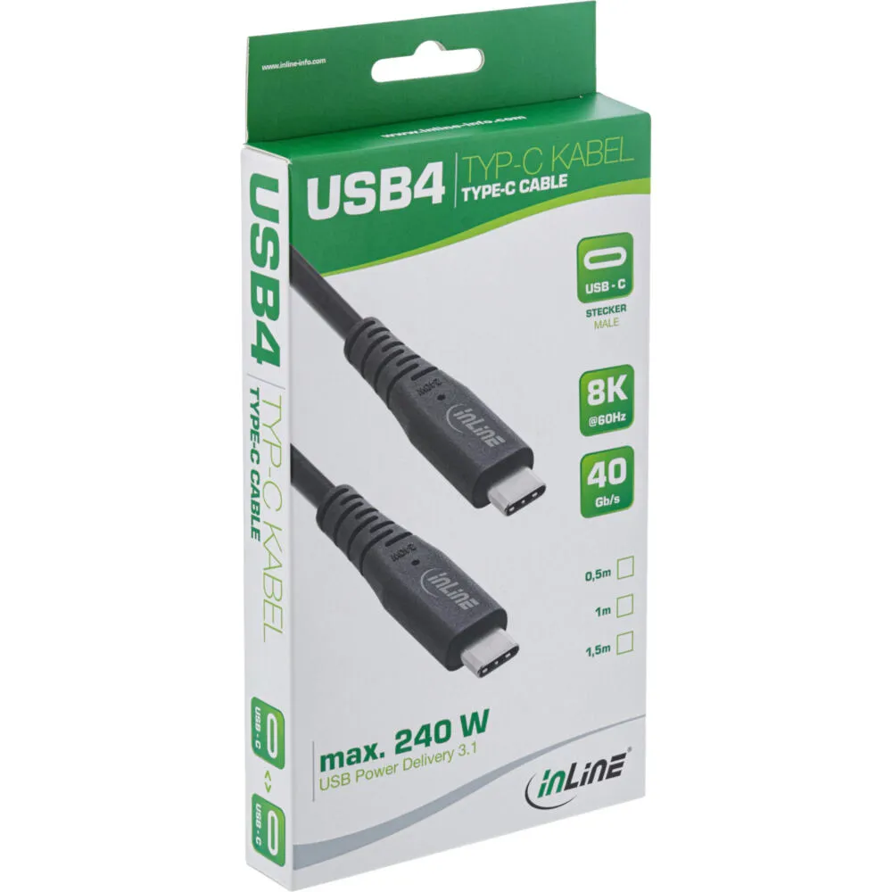 InLine 35904I USB C to USB C (1,5 m) USB Kablosu USB Kabloları Thumbnail 2