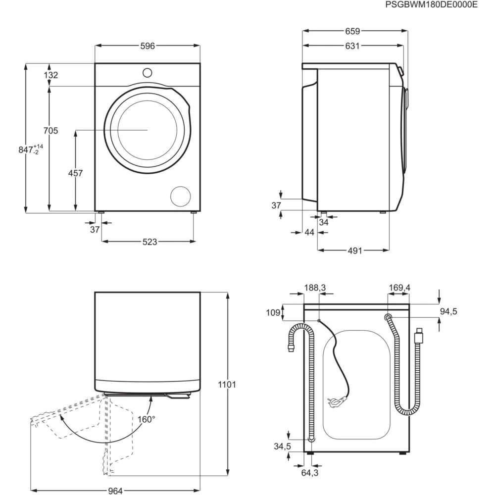 Electrolux EW6F5142FB 914 916 706 10 kg 1351 Devir Çamaşır Makinesi Thumbnail 1