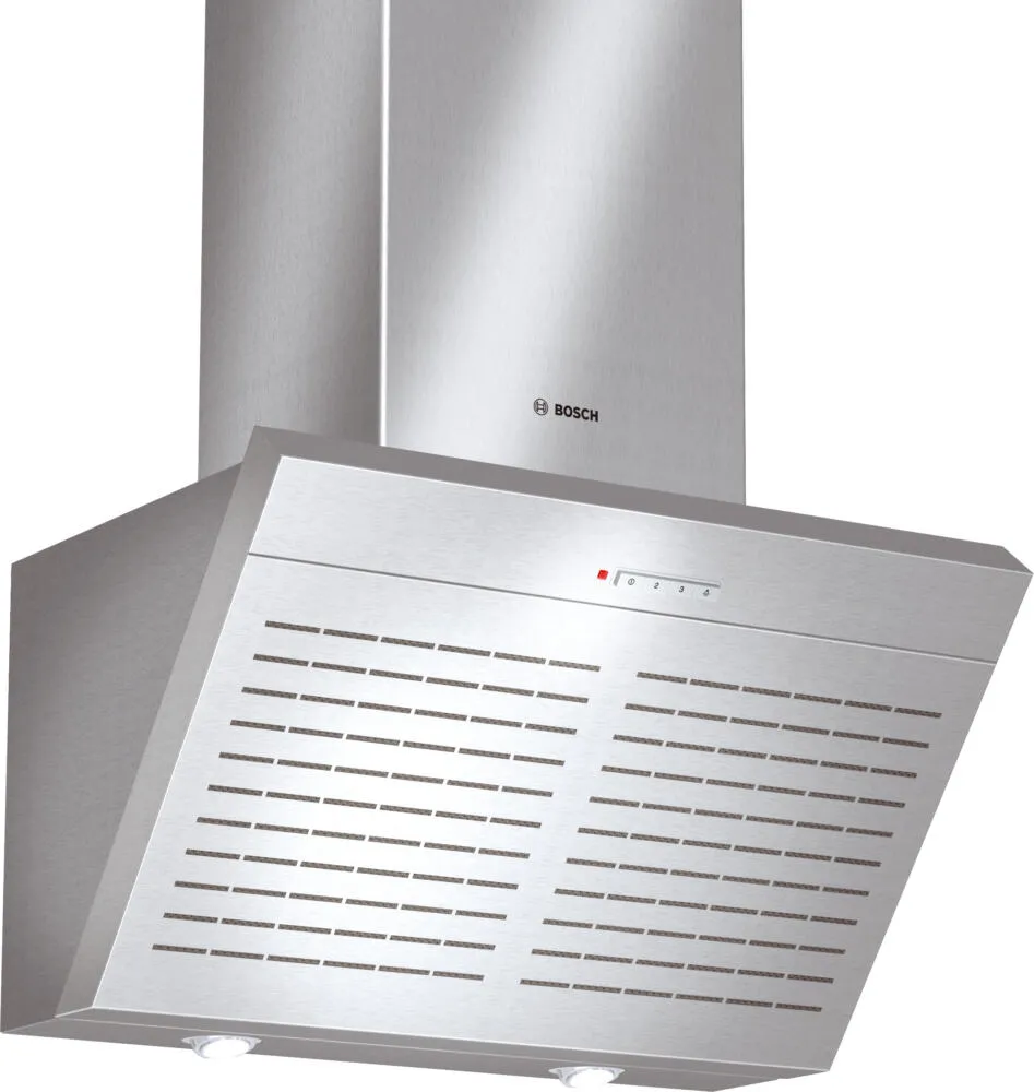 Bosch DWK063650 ocak bacası Duvara monteli Gümüş 680 m³/Saat Davlumbaz ve Aspiratö