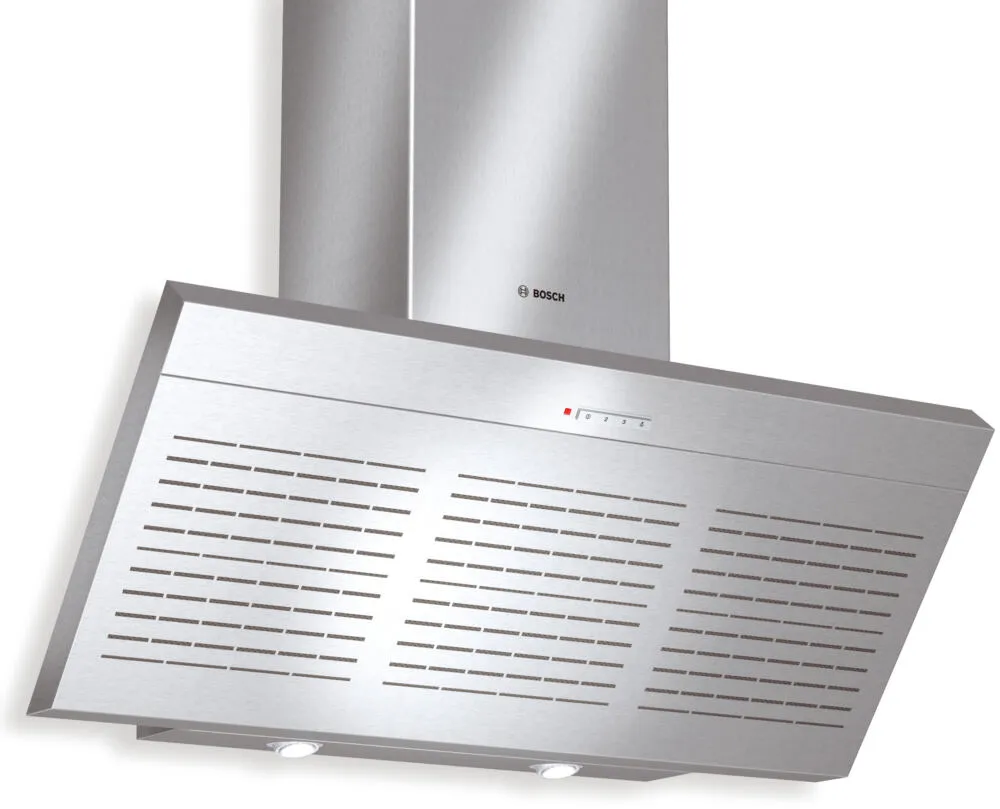 Bosch DWK093650 ocak bacası Duvara monteli Gümüş 680 m³/Saat Davlumbaz ve Aspiratö
