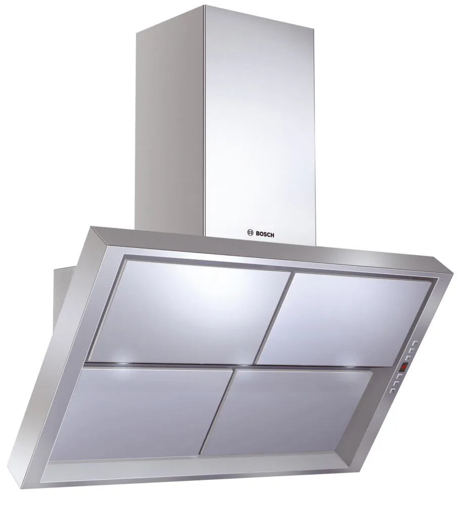 Bosch DWK096750 ocak bacası Duvara monteli Gümüş 740 m³/Saat Davlumbaz ve Aspiratö