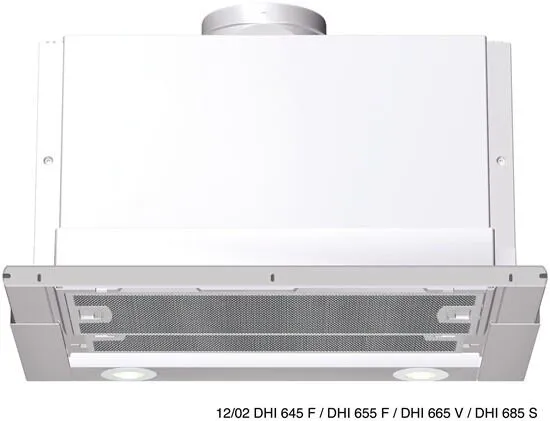 Bosch DHI685S ocak bacası Alttan-gömme Gümüş 700 m³/Saat Davlumbaz ve Aspiratö