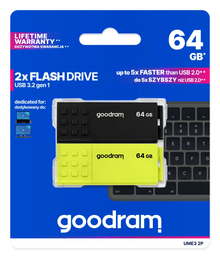 Goodram 2-PACK UME3-0640MXR11-2P 128 GB USB 3.2 Flash Bellek Thumbnail 6