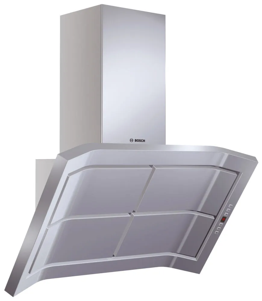 Bosch DWK096751 ocak bacası Duvara monteli Gümüş 740 m³/Saat Davlumbaz ve Aspiratö