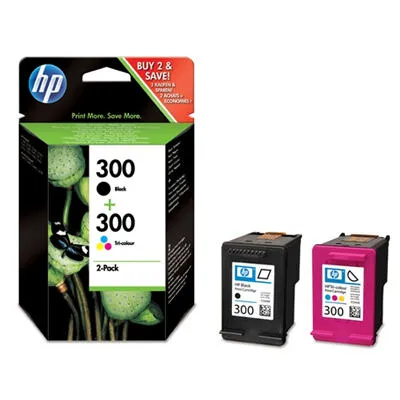 HP 300 Combo-pack mürekkep kartuşu 2 adet Orijinal Siyah, Cam Göbeği, Macenta, Sarı