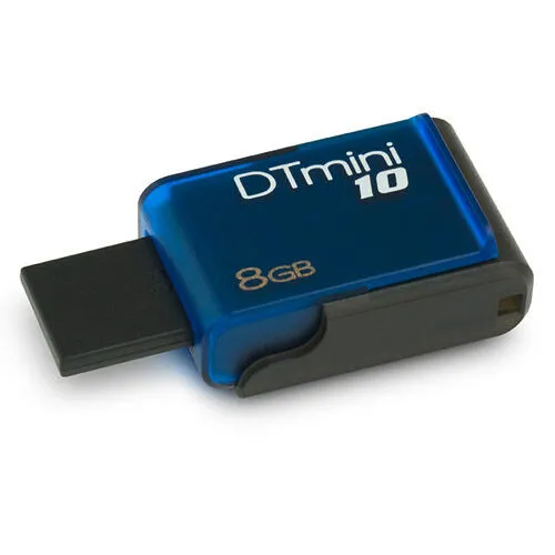 Kingston DataTraveler 8GB mini10 USB flash sürücü A tipi USB 2.0 Mavi RAM Bellek USB Bellek