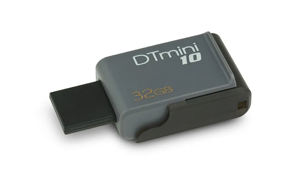 Kingston DataTraveler 32GB mini10 USB flash sürücü A tipi USB 2.0 Gri RAM Bellek USB Bellek