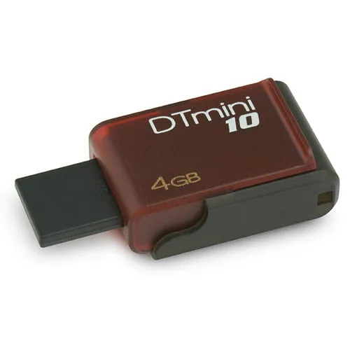 Kingston DataTraveler 4GB mini10 USB flash sürücü A tipi USB 2.0 Kırmızı RAM Bellek USB Bellek