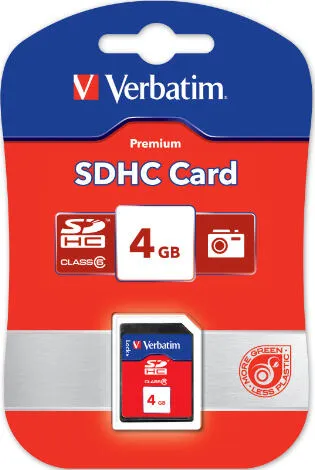 Verbatim SecureDigital SDHC Class 6 4GB 44017 Thumbnail 1