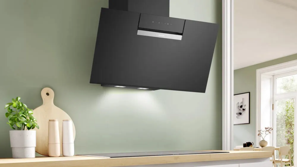 Bosch Serie 4 DWK87FN60 ocak bacası Duvara monteli Siyah 431 m³/Saat Thumbnail 1