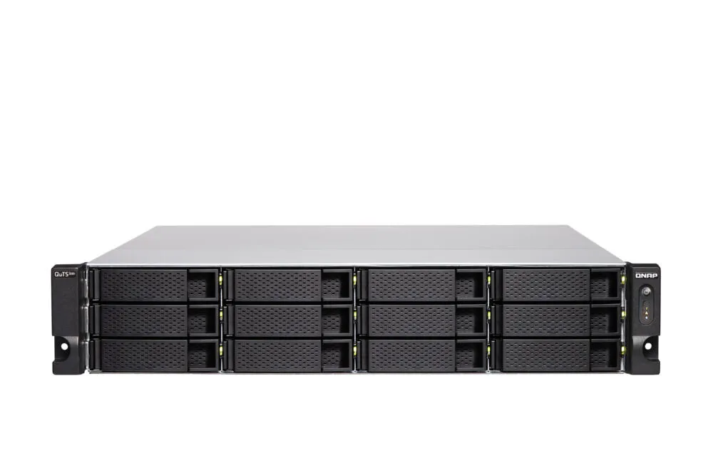 QNAP TS-h1283XU-RP NAS Yatay (2U) Intel Xeon E E-2236 128 GB DDR4 192 TB HDD QuTS hero Siyah